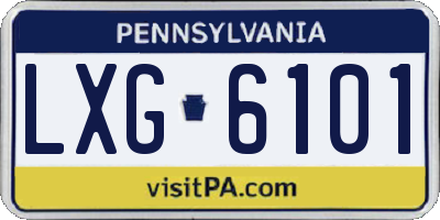 PA license plate LXG6101