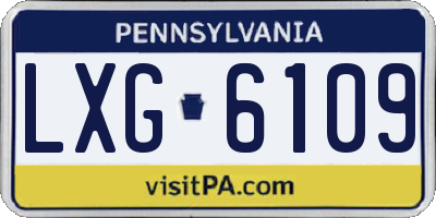 PA license plate LXG6109