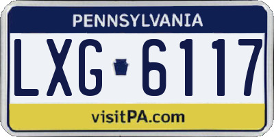 PA license plate LXG6117