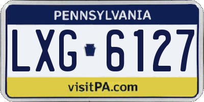 PA license plate LXG6127