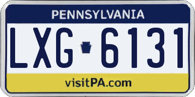 PA license plate LXG6131