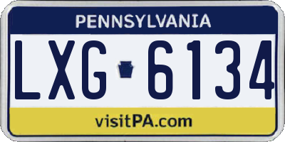 PA license plate LXG6134