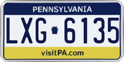 PA license plate LXG6135