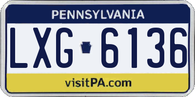 PA license plate LXG6136