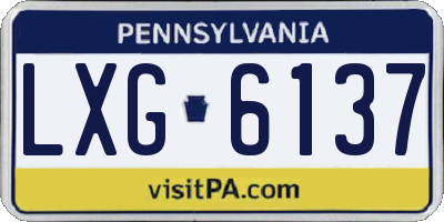 PA license plate LXG6137