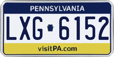 PA license plate LXG6152
