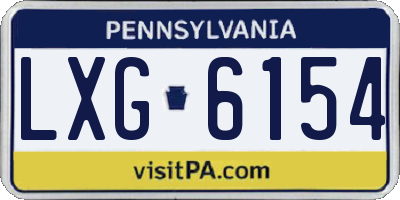 PA license plate LXG6154