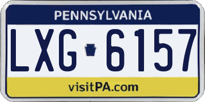 PA license plate LXG6157