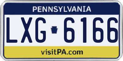 PA license plate LXG6166