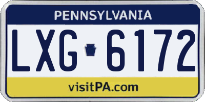 PA license plate LXG6172