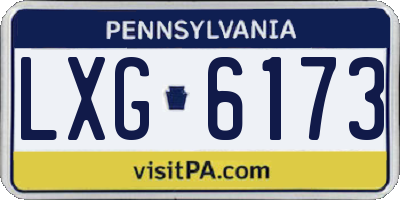 PA license plate LXG6173