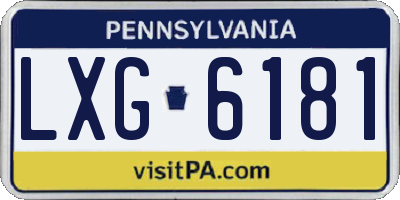 PA license plate LXG6181