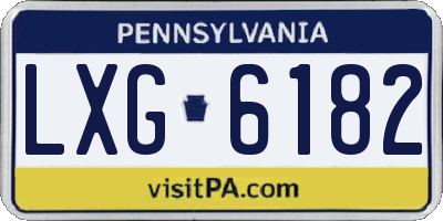 PA license plate LXG6182