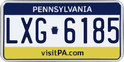 PA license plate LXG6185