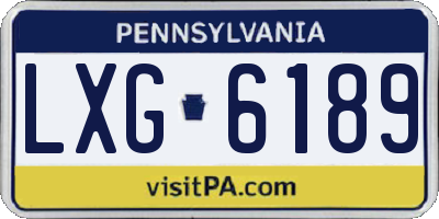PA license plate LXG6189