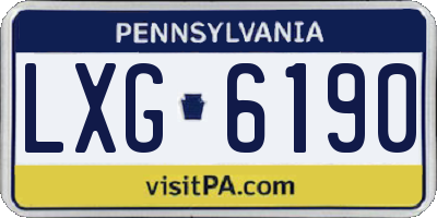PA license plate LXG6190