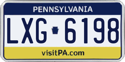 PA license plate LXG6198