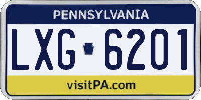 PA license plate LXG6201