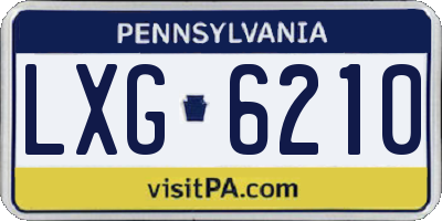 PA license plate LXG6210