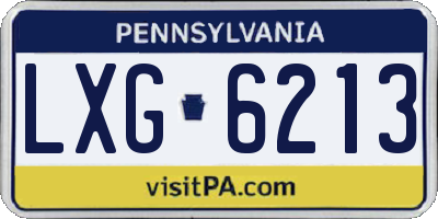 PA license plate LXG6213
