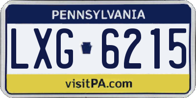 PA license plate LXG6215