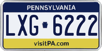 PA license plate LXG6222