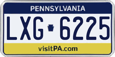 PA license plate LXG6225