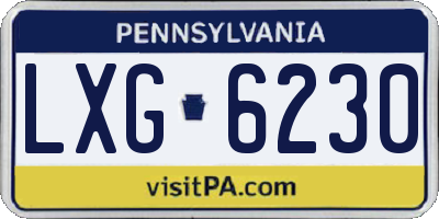 PA license plate LXG6230