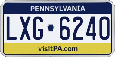 PA license plate LXG6240