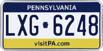 PA license plate LXG6248