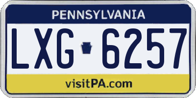 PA license plate LXG6257
