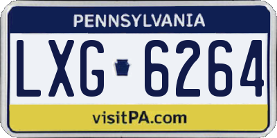 PA license plate LXG6264