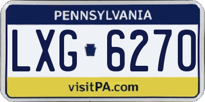 PA license plate LXG6270