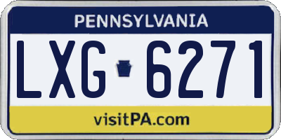 PA license plate LXG6271