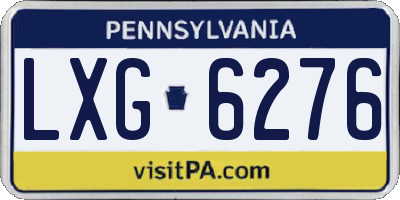 PA license plate LXG6276