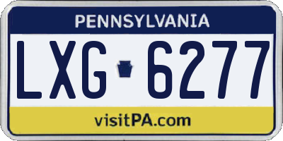 PA license plate LXG6277
