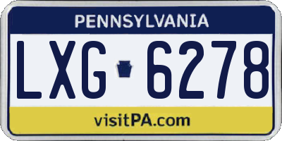 PA license plate LXG6278