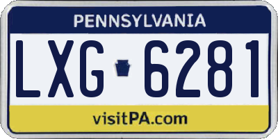 PA license plate LXG6281
