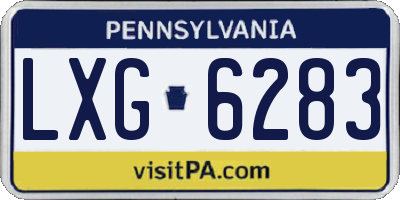 PA license plate LXG6283