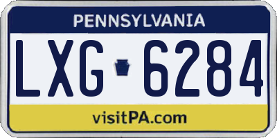 PA license plate LXG6284