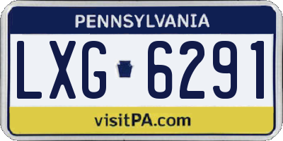 PA license plate LXG6291
