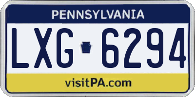 PA license plate LXG6294