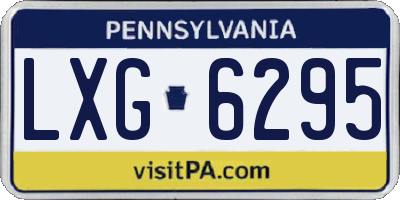 PA license plate LXG6295