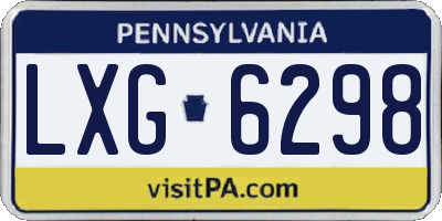 PA license plate LXG6298