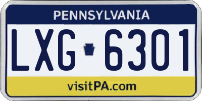 PA license plate LXG6301