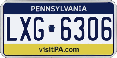 PA license plate LXG6306
