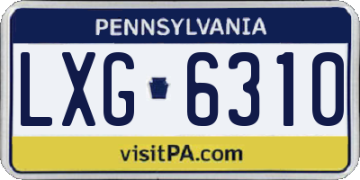 PA license plate LXG6310