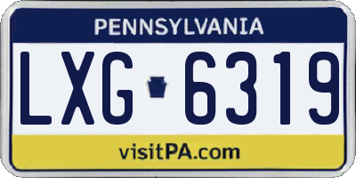 PA license plate LXG6319