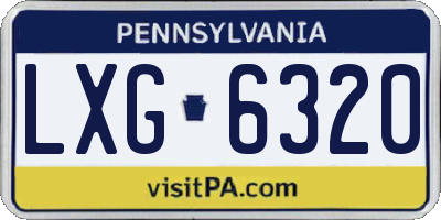 PA license plate LXG6320
