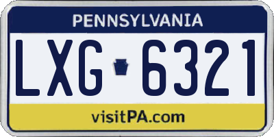 PA license plate LXG6321